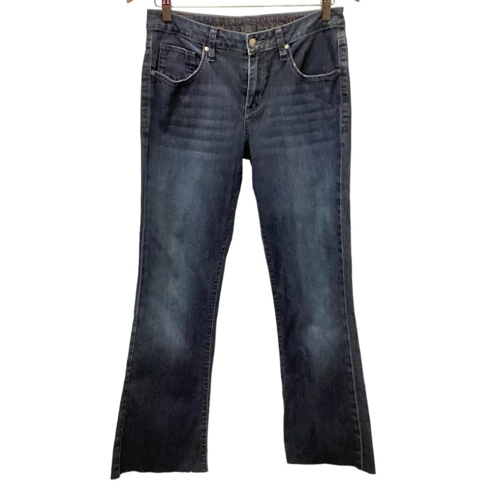 JAG 6 Flare Mid Rise Women’s Jeans Frayed Hems Stretch